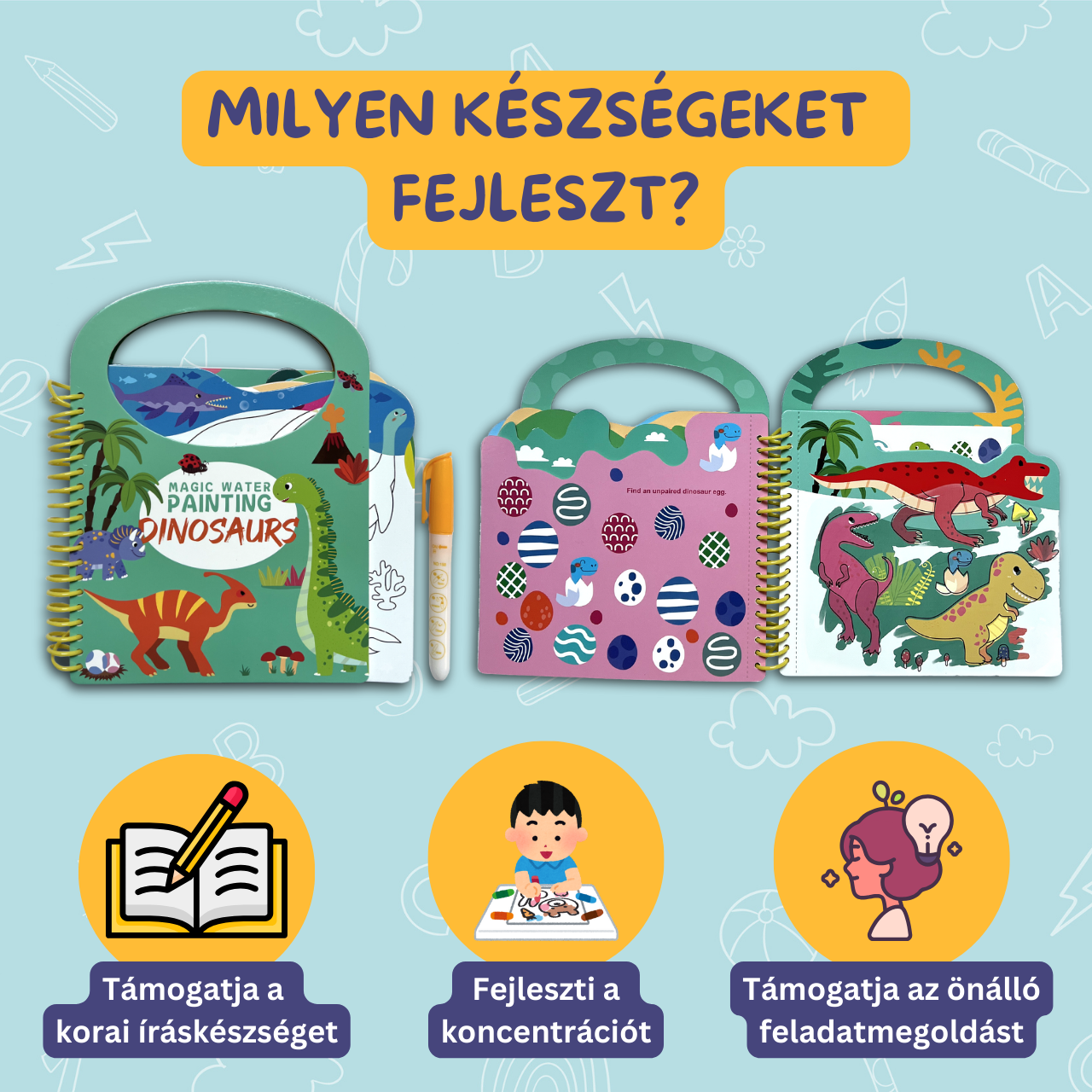 Vízfestő Könyv Dínós