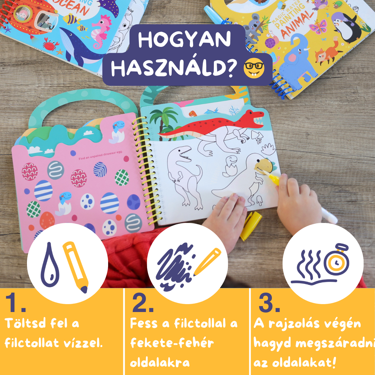 Vízfestő Könyv Dínós